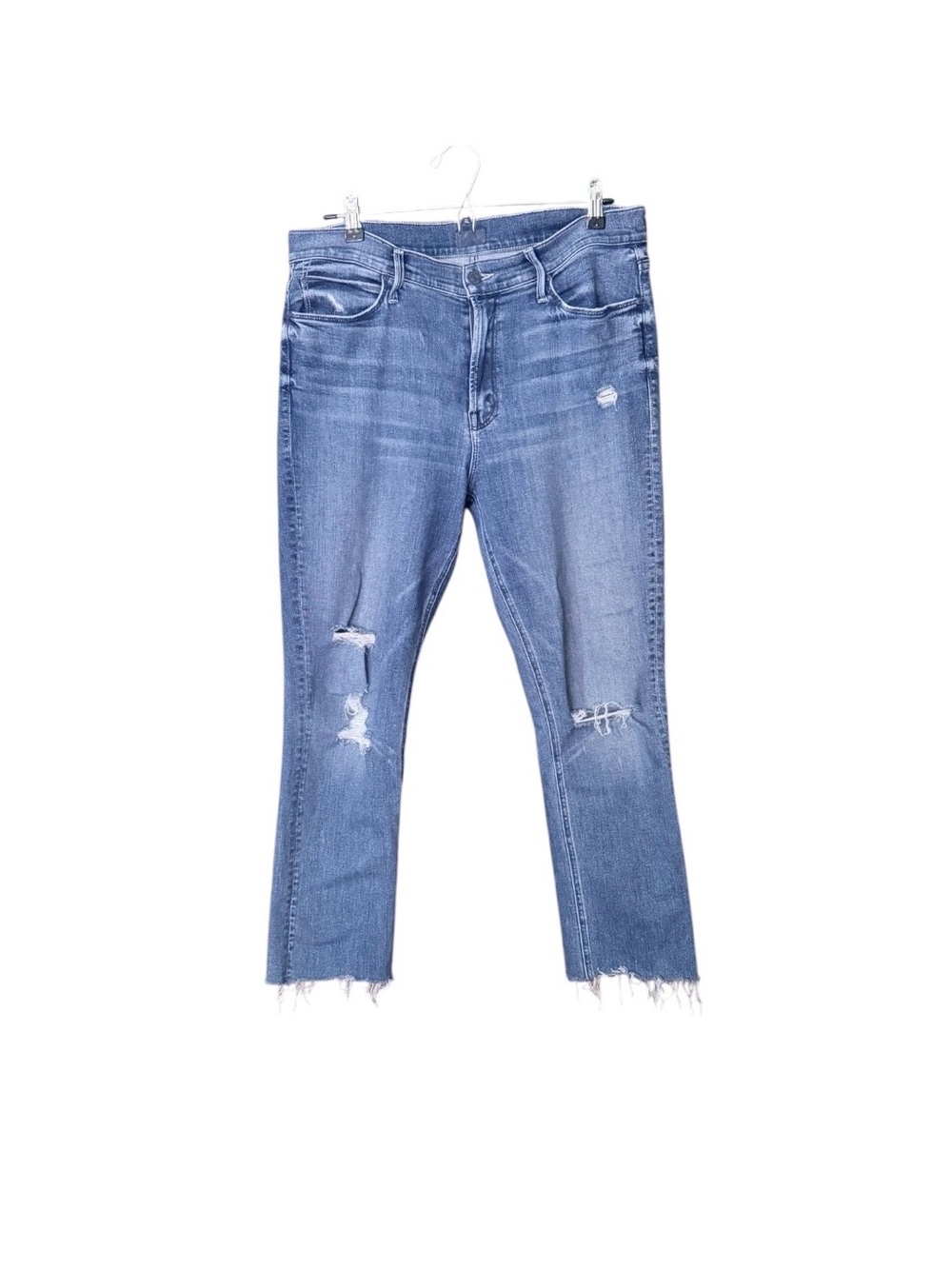 MOTHER Mid Rise Dazzler Ankle Fray Jeans